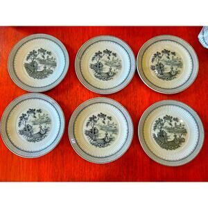 Wm Adams Real English Ironstone Minuet 8" Salad/Luncheon Plates Set of‎ 6